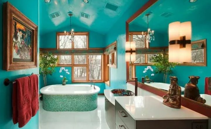 17 Unique Ideas For A Bold & Colourful Bathroom